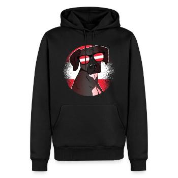 Autriche - Sweat à capuche Premium bio Homme - noir - Devant - Nico (187cm)