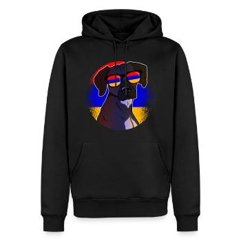 Arménie - Sweat à capuche Premium bio Homme - noir - Devant - Nico (187cm)