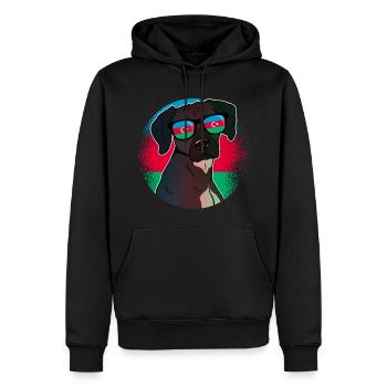 Azerbaïdjan - Sweat à capuche Premium bio Homme - noir - Devant - Nico (187cm)