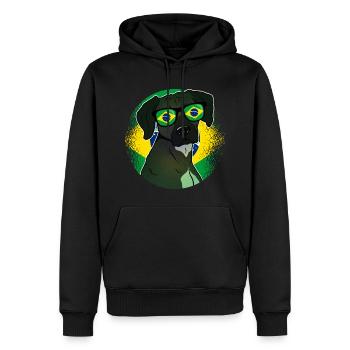 Brazil - Men’s Premium Organic Hoodie - black - Front - Nico (187cm)