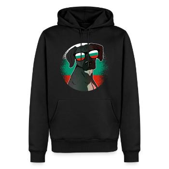 Bulgarie - Sweat à capuche Premium bio Homme - noir - Devant - Nico (187cm)
