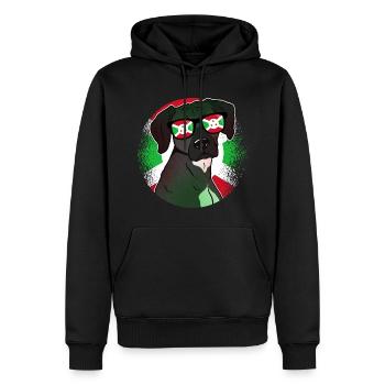 Burundi - Männer Premium Bio Hoodie - Schwarz - Vorne - Nico (187cm)