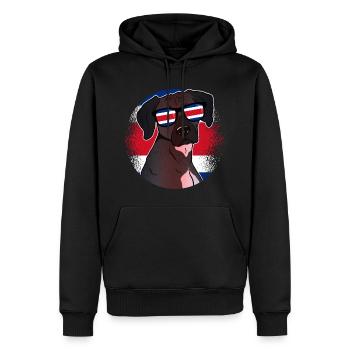 Costa Rica - Männer Premium Bio Hoodie - Schwarz - Vorne - Nico (187cm)