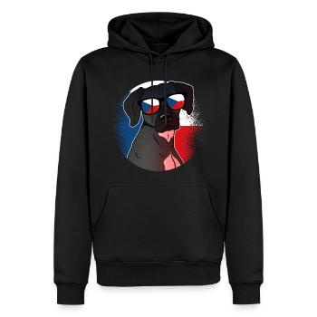 République tchèque - Sweat à capuche Premium bio Homme - noir - Devant - Nico (187cm)