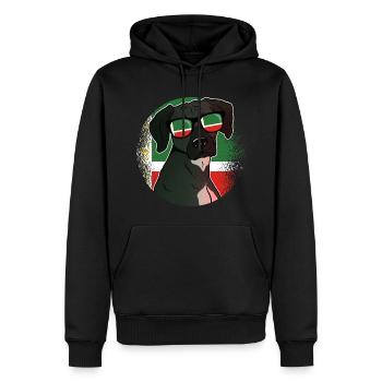Tchétchénie - Sweat à capuche Premium bio Homme - noir - Devant - Nico (187cm)