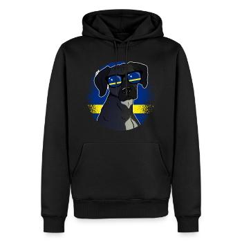 Curaçao - Männer Premium Bio Hoodie - Schwarz - Vorne - Nico (187cm)