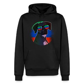 Daghestan - Sweat à capuche Premium bio Homme - noir - Devant - Nico (187cm)