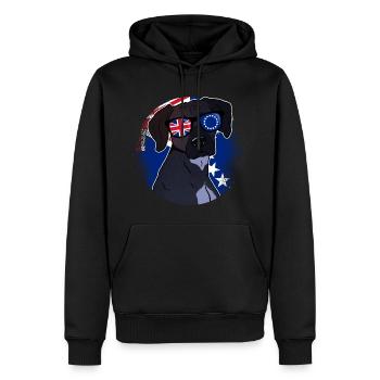 Cook (Îles) - Sweat à capuche Premium bio Homme - noir - Devant - Nico (187cm)