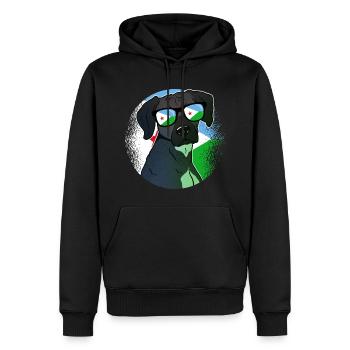 Dschibuti - Männer Premium Bio Hoodie - Schwarz - Vorne - Nico (187cm)