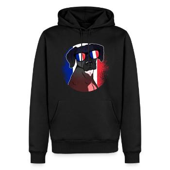 Frankreich - Männer Premium Bio Hoodie - Schwarz - Vorne - Nico (187cm)