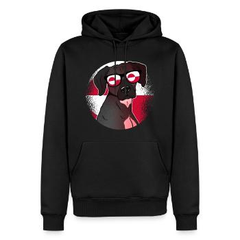 Groenland - Sweat à capuche Premium bio Homme - noir - Devant - Nico (187cm)