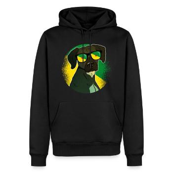 Guyane française - Sweat à capuche Premium bio Homme - noir - Devant - Nico (187cm)
