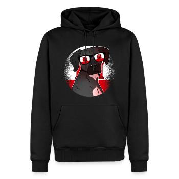 Gibraltar - Männer Premium Bio Hoodie - Schwarz - Vorne - Nico (187cm)
