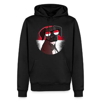 Indonesien - Männer Premium Bio Hoodie - Schwarz - Vorne - Nico (187cm)