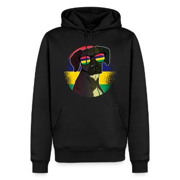 Mauritius - Männer Premium Bio Hoodie - Schwarz - Vorne - Nico (187cm)