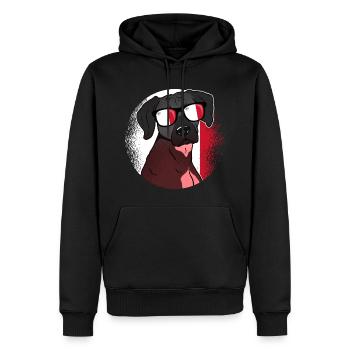Malte - Sweat à capuche Premium bio Homme - noir - Devant - Nico (187cm)