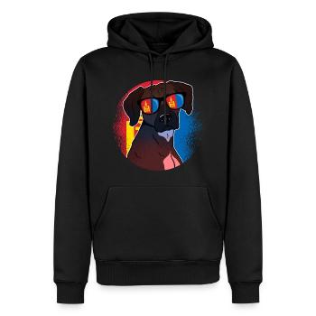 Mongolia - Men’s Premium Organic Hoodie - black - Front - Nico (187cm)