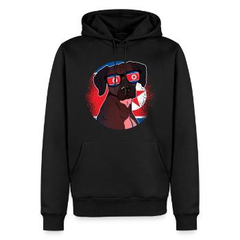 Corée du Nord - Sweat à capuche Premium bio Homme - noir - Devant - Nico (187cm)