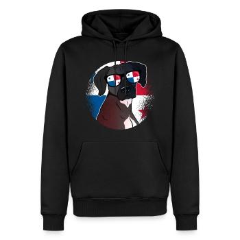 Panama - Männer Premium Bio Hoodie - Schwarz - Vorne - Nico (187cm)