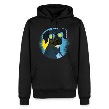 Palau - Männer Premium Bio Hoodie - Schwarz - Vorne - Nico (187cm)