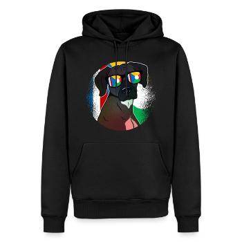 Réunion - Sweat à capuche Premium bio Homme - noir - Devant - Nico (187cm)