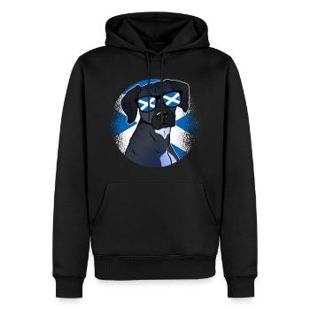 Ecosse - Sweat à capuche Premium bio Homme - noir - Devant - Nico (187cm)