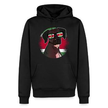 Suriname - Männer Premium Bio Hoodie - Schwarz - Vorne - Nico (187cm)
