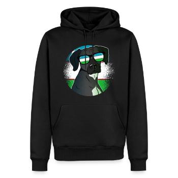 Ouzbékistan - Sweat à capuche Premium bio Homme - noir - Devant - Nico (187cm)