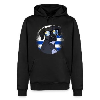 Uruguay - Männer Premium Bio Hoodie - Schwarz - Vorne - Nico (187cm)