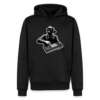 Hip Hop Beatmaker (Stroke) - Men’s Premium Organic Hoodie - black - Front - Nico (187cm)