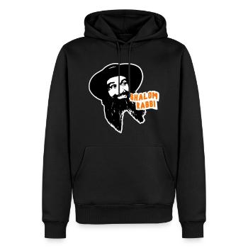 Shalom Rabbi Louis de Funès - Men’s Premium Organic Hoodie - black - Front - Nico (187cm)