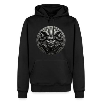 Fantasy Artwork: Antike Gottheit - Männer Premium Bio Hoodie - Schwarz - Vorne - Nico (187cm)