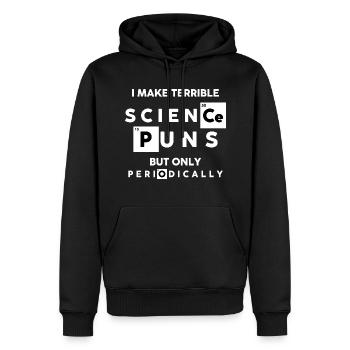 Science Drôle - Sweat à capuche Premium bio Homme - noir - Devant - Nico (187cm)