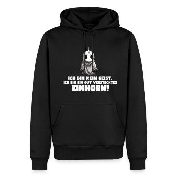 Lustiges Einhorn Halloween Design - Männer Premium Bio Hoodie - Schwarz - Vorne - Nico (187cm)