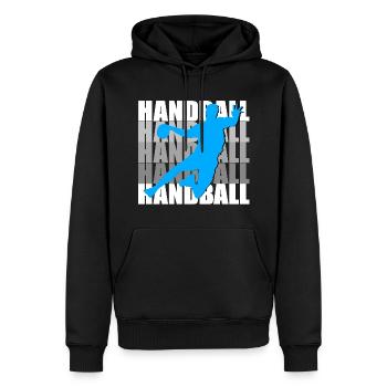 Handball - Men’s Premium Organic Hoodie - black - Front - Nico (187cm)