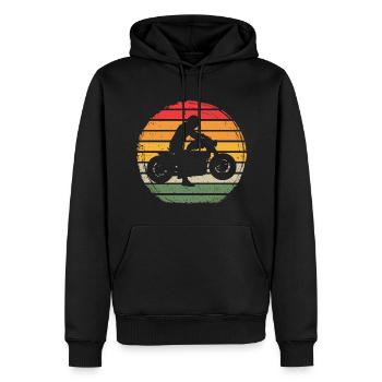 Biker Vintage - Sweat à capuche Premium bio Homme - noir - Devant - Nico (187cm)