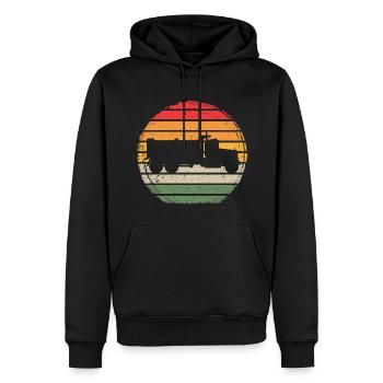 Camionneur Vintage - Sweat à capuche Premium bio Homme - noir - Devant - Nico (187cm)