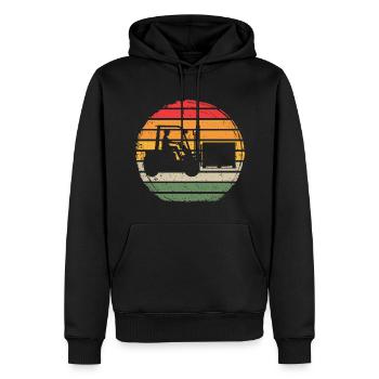 Forklift Vintage - Men’s Premium Organic Hoodie - black - Front - Nico (187cm)