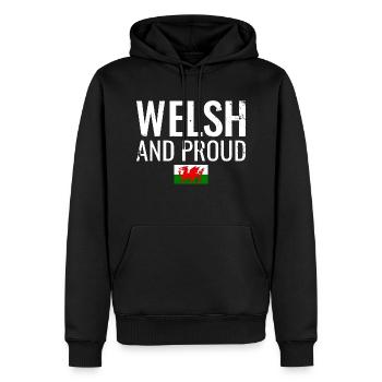 Welsh And Proud Wales Walisische Flagge Waliser - Männer Premium Bio Hoodie - Schwarz - Vorne - Nico (187cm)