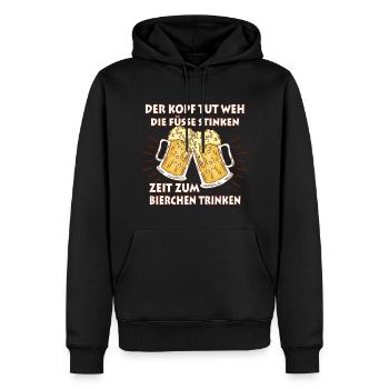 Zeit für Bier Trinkspruch Humorvoll Maßkrüge - Männer Premium Bio Hoodie - Schwarz - Vorne - Nico (187cm)