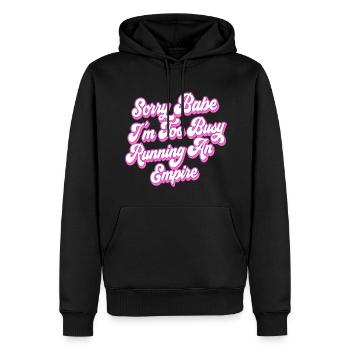 Busy Empire Runner | Farben änderbar - Männer Premium Bio Hoodie - Schwarz - Vorne - Nico (187cm)