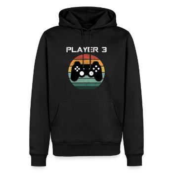 Player 3 Gamer Videospielkonsole Videospiel NERD - Männer Premium Bio Hoodie - Schwarz - Vorne - Nico (187cm)