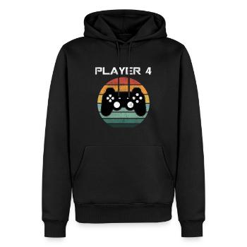 Joueur 4 Gamer Console de jeu vidéo Jeu vidéo NERD - Sweat à capuche Premium bio Homme - noir - Devant - Nico (187cm)