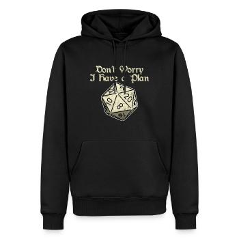 Dont Worry i Have a Plan 20 Sides Dice Dungeons - Men’s Premium Organic Hoodie - black - Front - Nico (187cm)
