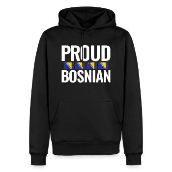 Proud Bosnian Bosnien Balkan Bosnische Flagge - Männer Premium Bio Hoodie - Schwarz - Vorne - Nico (187cm)