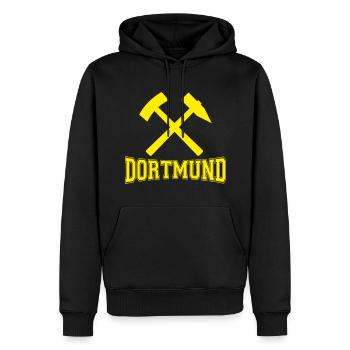 Dortmund - Sweat à capuche Premium bio Homme - noir - Devant - Nico (187cm)
