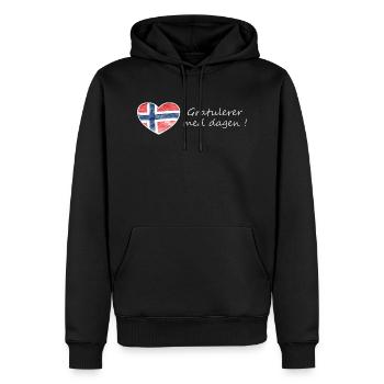 17. Mai Herzlichen Glückwunsch zum Tag - Flagge mit Herz - Männer Premium Bio Hoodie - Schwarz - Vorne - Nico (187cm)