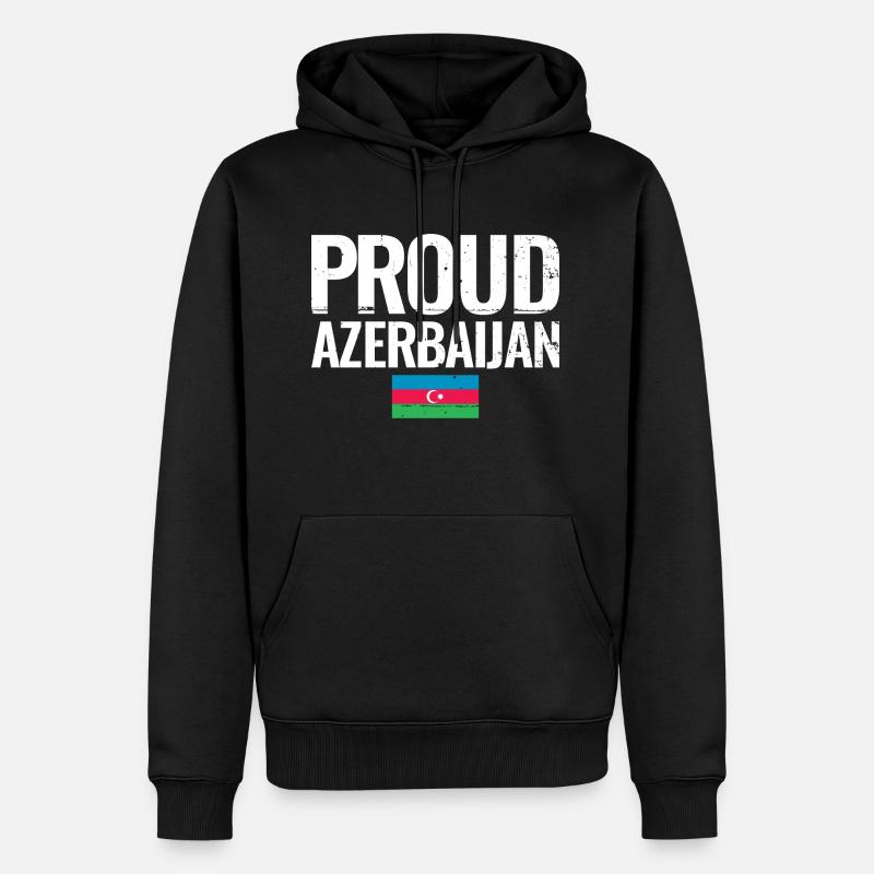 Fier Azerbaïdjan Azerbaïdjan Drapeau - Sweat à capuche Premium bio Homme - noir