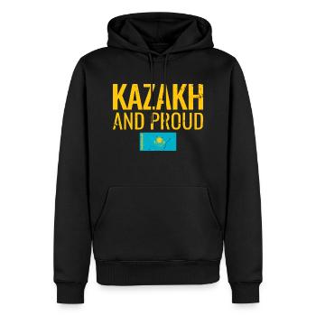Kazakh And Proud Kasachstan Kasachisch Kasache - Männer Premium Bio Hoodie - Schwarz - Vorne - Nico (187cm)