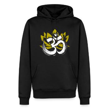 Om Logo Namah Shivaya Mantra Meditation Yoga - Männer Premium Bio Hoodie - Schwarz - Vorne - Nico (187cm)